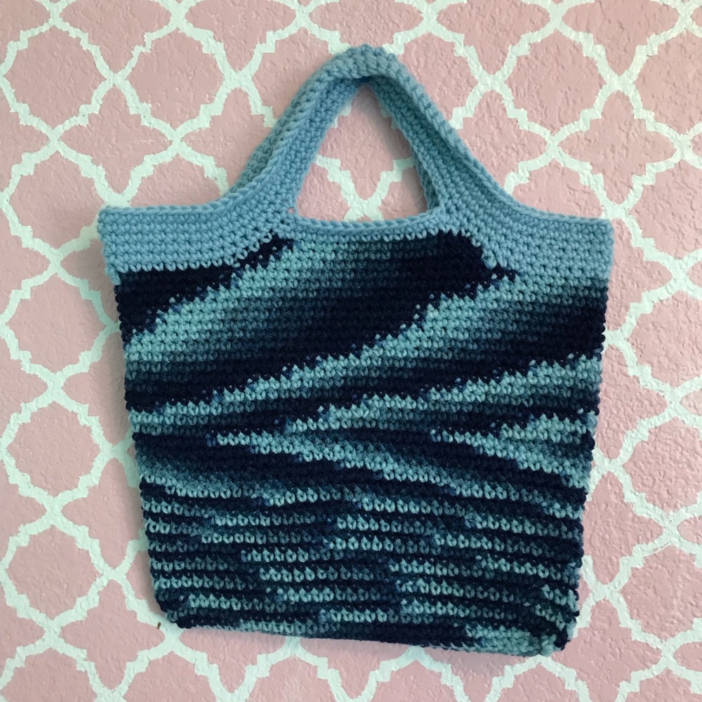 Handmade crochet carry-all tote bag